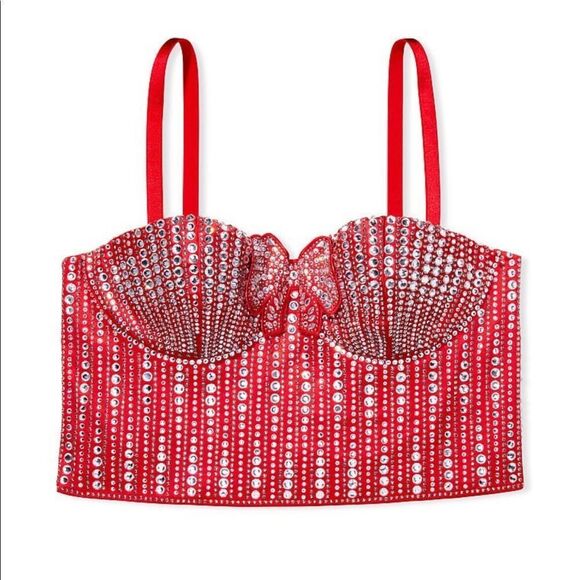 DREAM ANGELS By Victoria’s Secret Lightly-Lined Embellished Bow Bustier